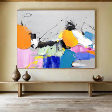 Load image into Gallery viewer, “Colorful Abstract Shapes on Grey” - Expressionistic Abstract Acrylic, Ideal for Creative Office and Art Gallery DLZ267