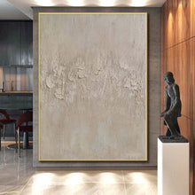 Load image into Gallery viewer, Minimalist Textured Beige Acrylic Art - Suited for Scandinavian - inspired Hallway & Minimalist Gallery LargeART0579