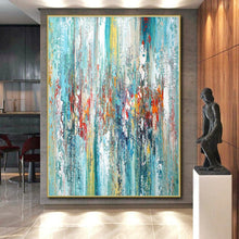 Load image into Gallery viewer, Large - Scale Colorful Vertical Streaks Abstract Acrylic for Vibrant Living Room LargeART0284