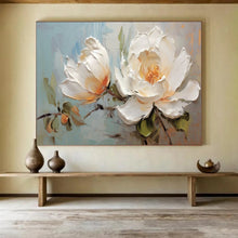 Load image into Gallery viewer, White Peony Blooms Large - scale acrylic painting DLZ174