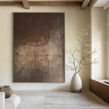 Load image into Gallery viewer, Dark Brown - Gray Abstract Painting, Ideal for Masculine Home Office & Vintage - Inspired Lounge LargeART1367