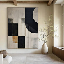 Load image into Gallery viewer, Mixed Geometric Abstract Painting, Ideal for Eclectic Living Room & Modern Dining Area LargeART1373
