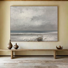 Load image into Gallery viewer, “Grey Textured Seaside” - Minimalist Abstract Acrylic, Great for Modern Office and Art Studio DLZ265