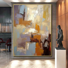 Load image into Gallery viewer, Soft Color Palette Abstract Acrylic Art - Ideal for Scandinavian - inspired Bedroom & Calming Reading Nook LargeART0608