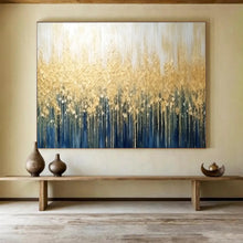 Load image into Gallery viewer, Golden Forest Canopy on Deep Blue Abstract acrylic painting DLZ052