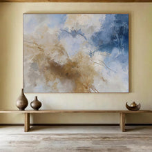 Load image into Gallery viewer, Blue and Beige Abstract Painting for Minimalist Bedroom & Calm Office DKH136