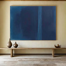 Load image into Gallery viewer, Deep Blue Minimalist Abstract Painting for Coastal Bedroom & Relaxing Spa DKH099