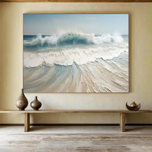 Load image into Gallery viewer, Textured Sea Wave - Coastal Living Room Art LargeART1545
