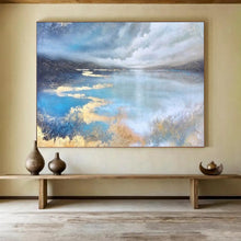Load image into Gallery viewer, Misty Lake Reflection Large - Scale Hand - painted Abstract Acrylic Art DLZ192