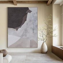 Load image into Gallery viewer, “Muted Tones Abstract Forms” - Grey, White Abstract Art on Canvas DKH1182
