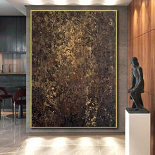 Load image into Gallery viewer, Large - Scale Dark Gold - Brown Textured Art for Rustic Home & Art Gallery LargeART0448