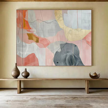 Load image into Gallery viewer, Hand - painted Large - sized Pink and Gray Abstract Shapes Acrylic Art for Contemporary Art Galleries LargeART1761