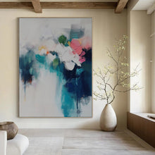 Load image into Gallery viewer, Soft Floral Abstract Canvas Painting, Perfect for Romantic Boudoir & Relaxing Reading Nook LargeART1182