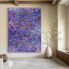 Load image into Gallery viewer, Purple Drip Abstract Canvas Painting, Great for Eclectic Living Room & Creative Boutique LargeART1321