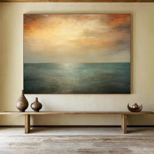 Load image into Gallery viewer, Ethereal Sea & Sunset Warm Hues & Calming Horizon on Canvas DLZ010