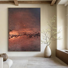 Load image into Gallery viewer, Reddish - Brown Cracked Abstract Art for Rustic - themed Restaurant & Art - focused Historic Home LargeART0953