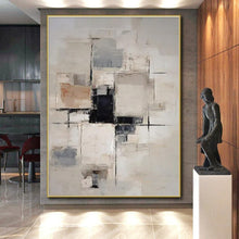 Load image into Gallery viewer, Neutral Geometric Abstraction Art for Corporate Office & Modern Living Room LargeART0868