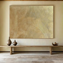 Load image into Gallery viewer, Golden Textured Abstract - Luxurious Living Room Art LargeART1523