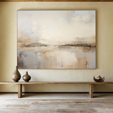 Load image into Gallery viewer, Neutral - Toned Abstract Landscape Painting on Canvas - “Muted Serenity” DKH623