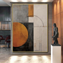 Load image into Gallery viewer, Grand Hand - painted Geometric Abstract Composition Acrylic Art for Modern - Chic Offices LargeART0246