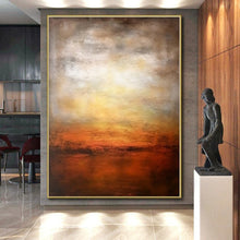 Load image into Gallery viewer, Enormous Sunset Glow Abstract Acrylic for Cozy Dining Room LargeART0287