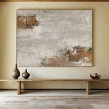 Load image into Gallery viewer, Hand - Painted Gray - White Textured Abstract Acrylic Art for Minimalist Entryway Decoration LargeART1626