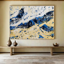 Load image into Gallery viewer, Hand - painted Large - Scale Abstract Blue Mountain Ranges Acrylic Art for Contemporary Art Galleries LargeART1751