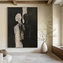 Load image into Gallery viewer, Monochromatic Abstract Figures Painting, Perfect for Modern Art Lounge & Thought - Provoking Study LargeART1930