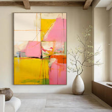 Load image into Gallery viewer, Vibrant Geometric Abstract Painting, Perfect for Creative Studio & Eclectic Lounge LargeART1835