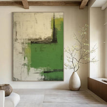 Load image into Gallery viewer, Green & Gray Abstract Canvas Painting, Great for Bohemian - Chic Bedroom & Nature - Inspired Study LargeART1297
