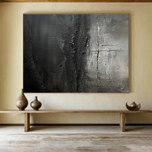 Load image into Gallery viewer, Dark Textured Abstract Painting for Industrial Loft & Edgy Studio DKH150