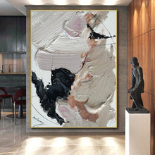 Load image into Gallery viewer, Oversized Neutral - Pink Abstract Art for Serene Bedroom & Chic Studio LargeART0512