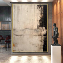 Load image into Gallery viewer, Large - Scale Hand - painted Monochrome Textured Abstraction Acrylic Art for Industrial - Inspired Lofts LargeART0244