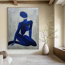 Load image into Gallery viewer, Abstract Painting, Blue & Gray, Figurative Art for Meditation Room & Gallery LargeART2165
