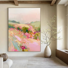 Load image into Gallery viewer, Pastel Floral Landscape Abstract, Ideal for Romantic Bedroom & Charming Garden Room LargeART2012