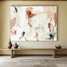 Load image into Gallery viewer, Subtle Brown - White Abstract Acrylic painting DLZ145