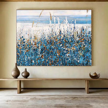 Load image into Gallery viewer, “Seaside Wildflowers” - Abstract Acrylic Depicting Coastal Flora, Suits Beach House and Sunroom DLZ203