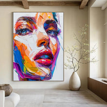 Load image into Gallery viewer, Colorful Portrait Abstract Painting, Perfect for Modern Living Room & Art Gallery Feature Wall LargeART1870