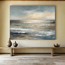 Load image into Gallery viewer, Misty Sea Abstract - Calm Living Room Art LargeART1548