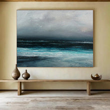 Load image into Gallery viewer, Moody Dark Sea and Sky Abstract acrylic painting DLZ035