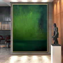 Load image into Gallery viewer, Deep Green Abstract Field Acrylic Art - Ideal for Nature - lover’s Study & Eco - friendly Café LargeART0628