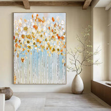 Load image into Gallery viewer, “Textured Golden Tree Grove” - Impasto Landscape Art on Canvas DKH1441