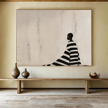 Load image into Gallery viewer, Dramatic Silhouette Abstract Painting for Modern Hallway & Thoughtful Study DKH228
