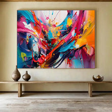 Load image into Gallery viewer, Dynamic Color Splash Abstract Painting on Canvas - “Color Explosion” DKH690