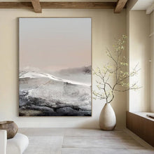 Load image into Gallery viewer, “Frosted Horizons” - Muted grays, whites, soft pinks for a wintry landscape DTP162