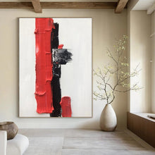 Load image into Gallery viewer, “Color Block Energy” – Thick red, black, and gray blocks, vertical and horizontal forms DTP390