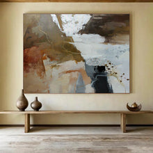 Load image into Gallery viewer, Earth - Toned Abstract Painting for Rustic Kitchen & Cozy Library DKH133