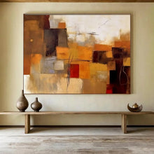 Load image into Gallery viewer, Warm Toned Abstract Blocks - Cozy Living Room Art LargeART1505