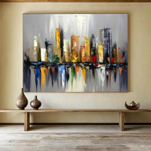 Load image into Gallery viewer, Colorful Abstract Cityscape Abstract acrylic painting DLZ067