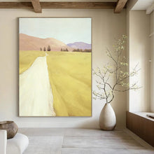 Load image into Gallery viewer, “Serene Country Road” - Yellow, Pink, and Purple Landscape Art on Canvas DKH1415